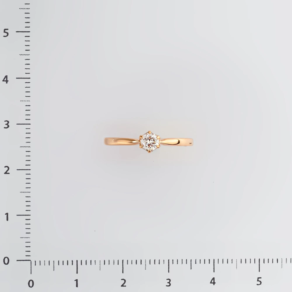 Кольцо с бриллиантом из красного золота 585 пробы