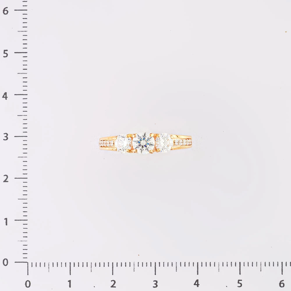 Кольцо с фианитом из красного золота 585 пробы