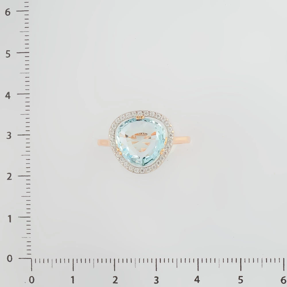 Кольцо с топазом из красного золота 585 пробы