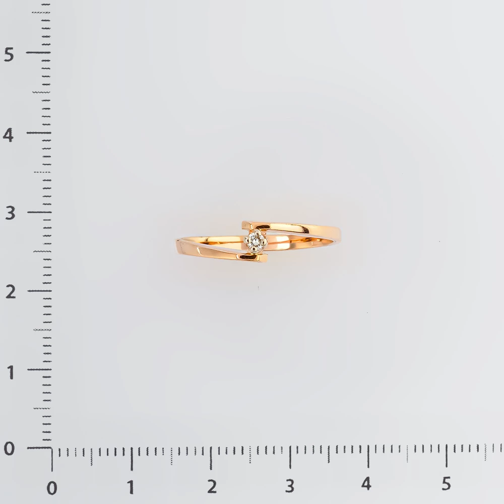 Кольцо с бриллиантом из красного золота 585 пробы