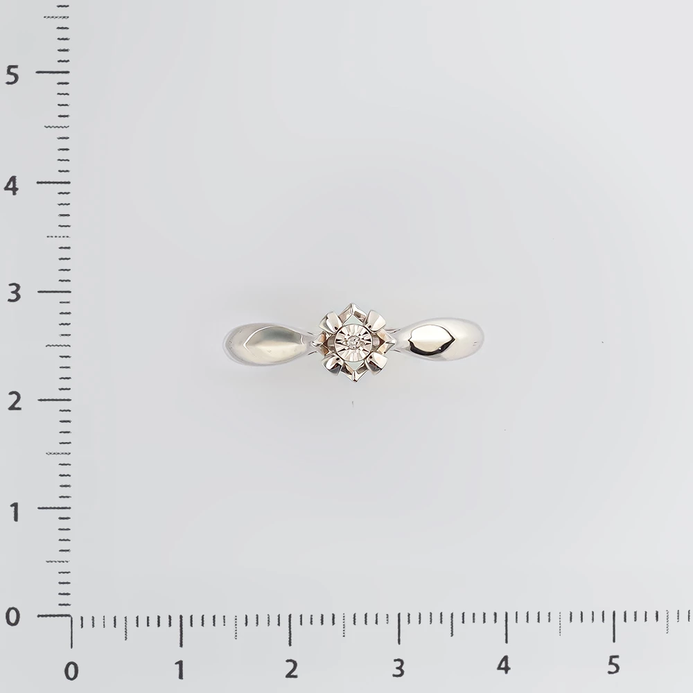 Кольцо с бриллиантом из белого золота 585 пробы