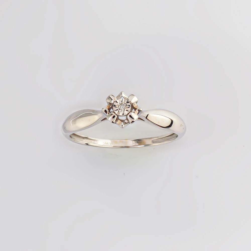 Кольцо с бриллиантом из белого золота 585 пробы