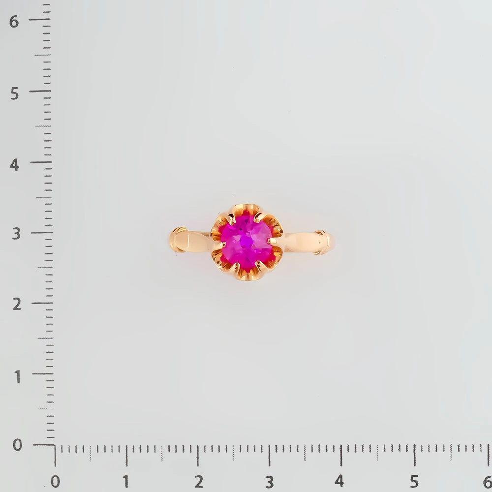 Кольцо с фианитом из красного золота 583 пробы Кольцо с фианитом из красного золота 583 пробы