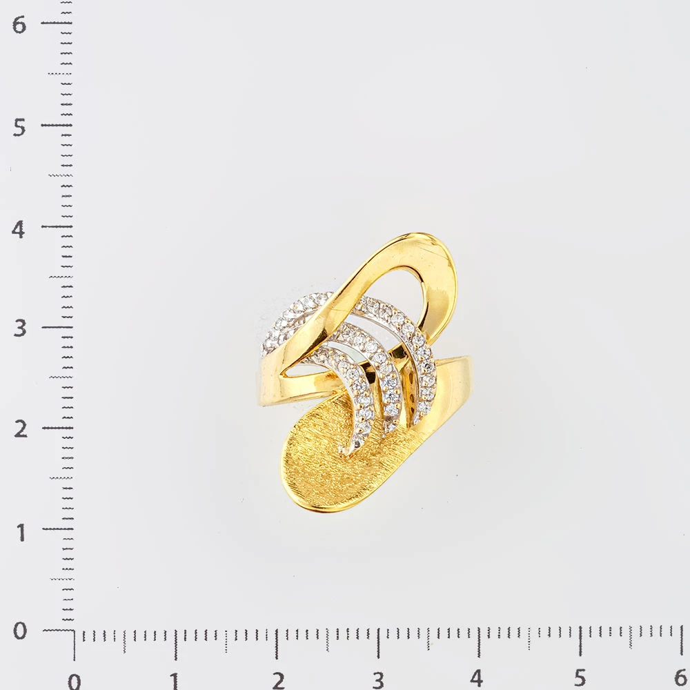 Кольцо с фианитом из желтого золота 750 пробы