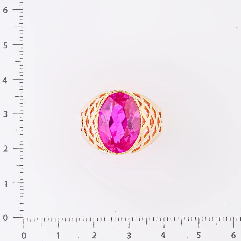 Кольцо с фианитом из красного золота 583 пробы