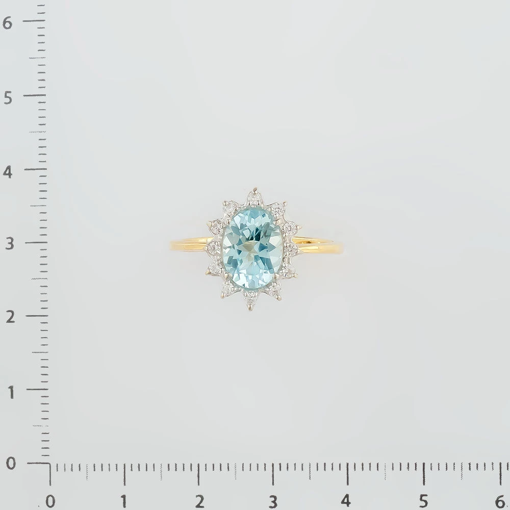 Кольцо с топазом из желтого золота 585 пробы