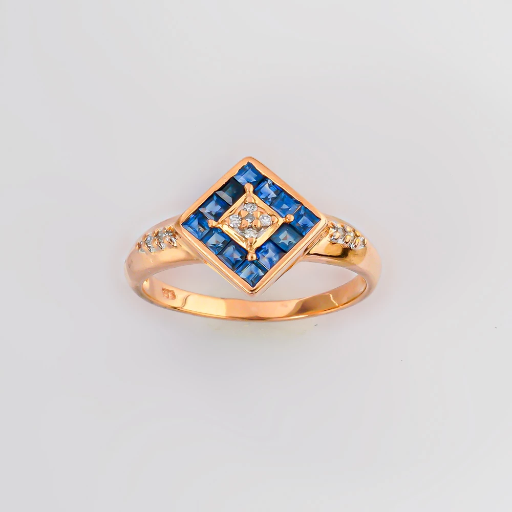 Кольцо с сапфиром из красного золота 585 пробы Кольцо с сапфиром из красного золота 585 пробы