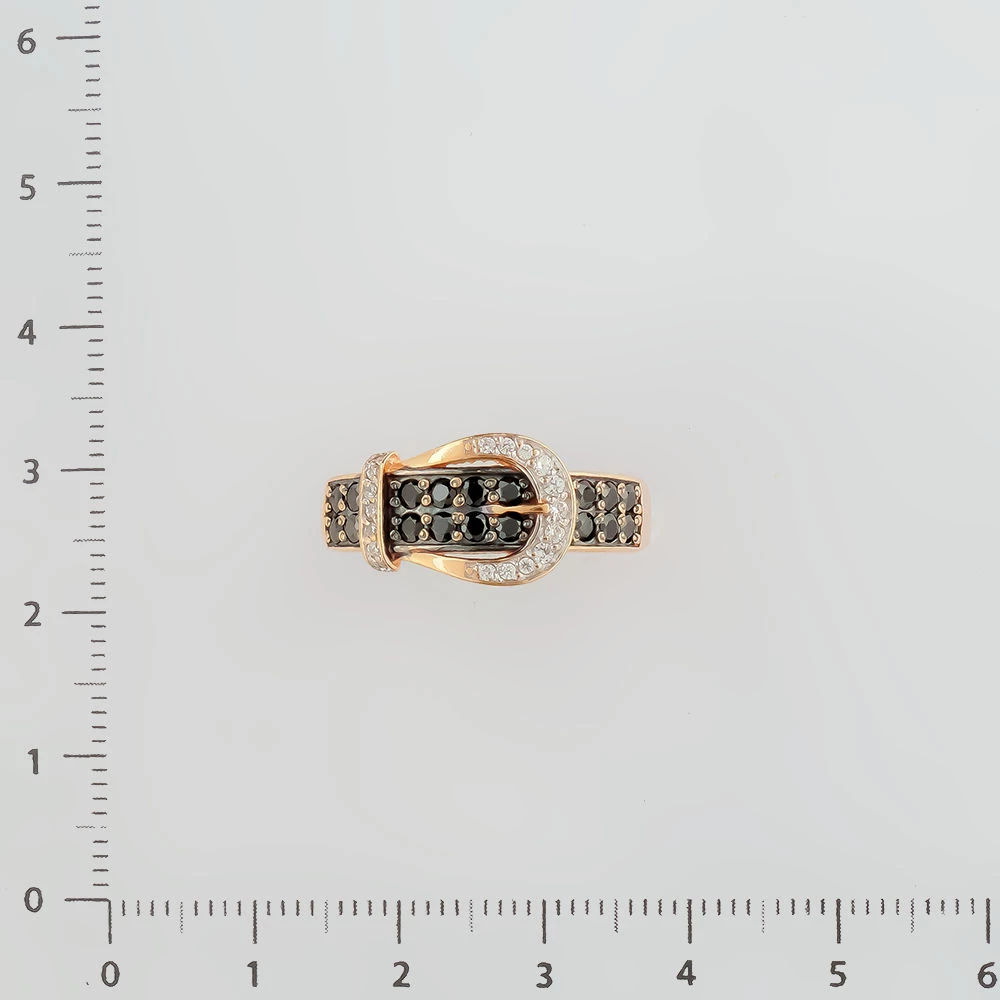 Кольцо с фианитом из красного золота 585 пробы