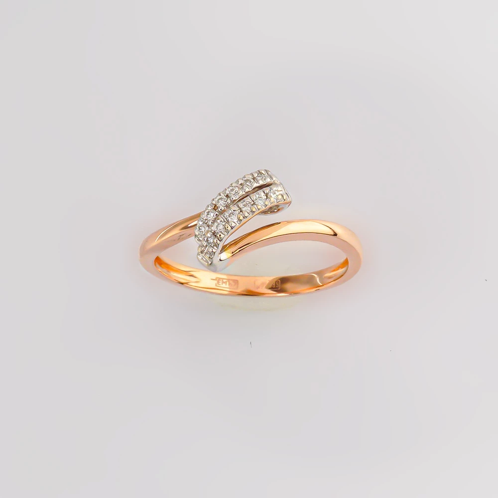 Кольцо с бриллиантом из красного золота 585 пробы