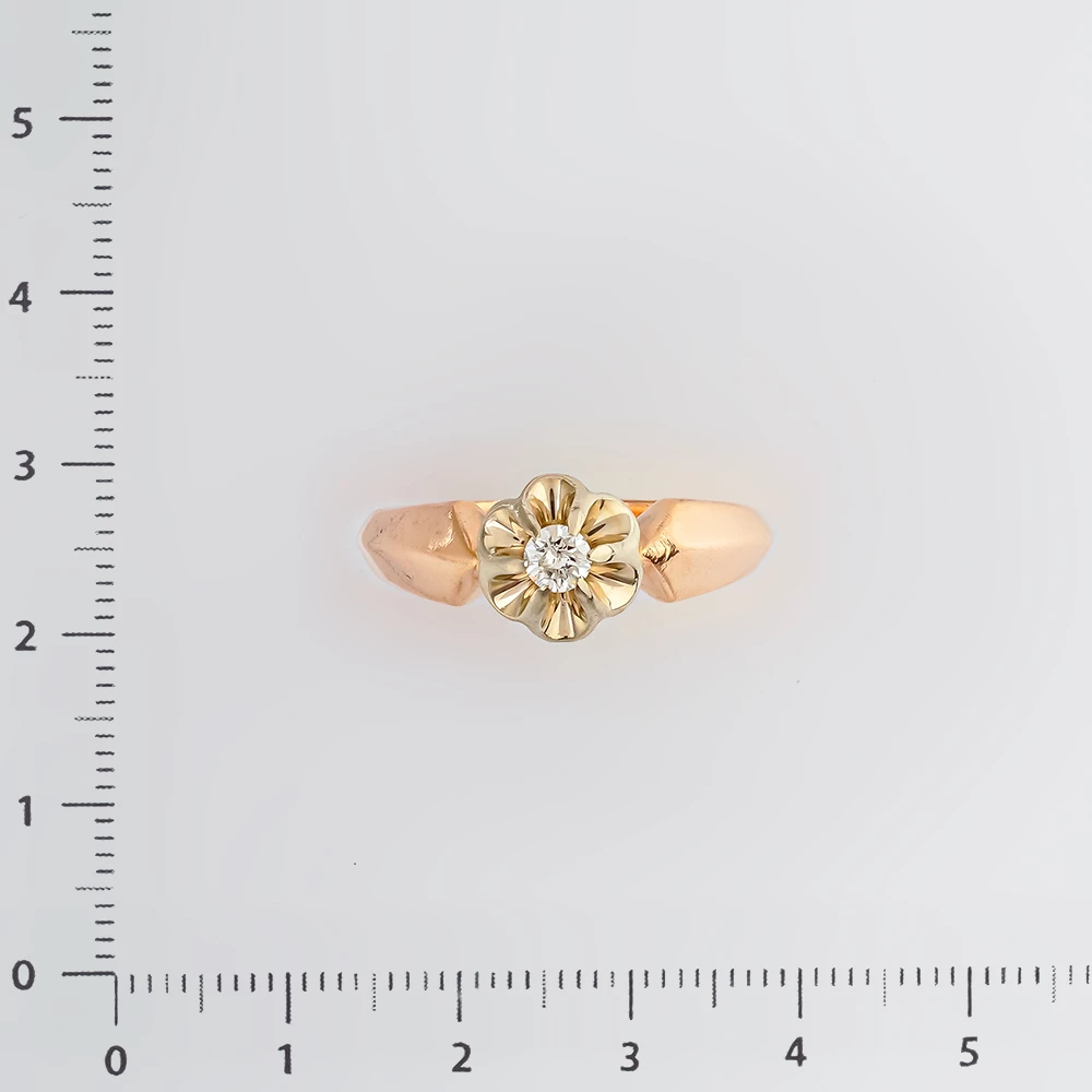 Кольцо с бриллиантом из красного золота 583 пробы