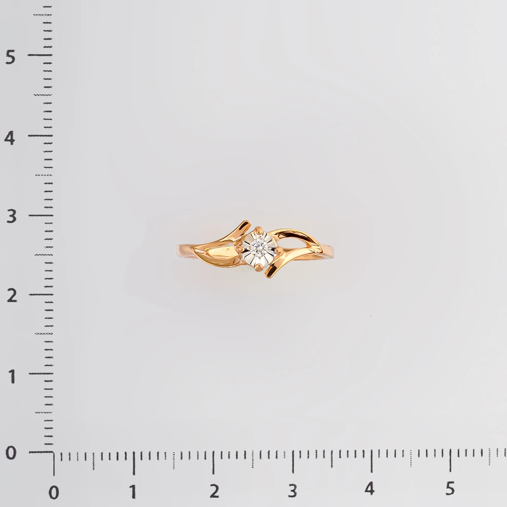 Кольцо с бриллиантом из красного золота 585 пробы