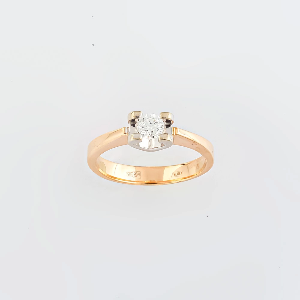 Кольцо с бриллиантом из красного золота 585 пробы