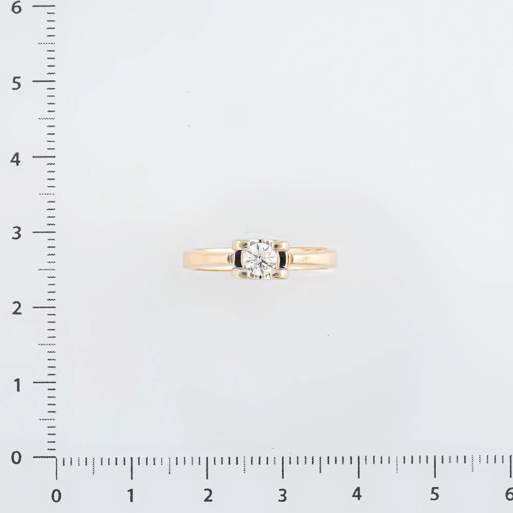 Кольцо с бриллиантом из красного золота 585 пробы