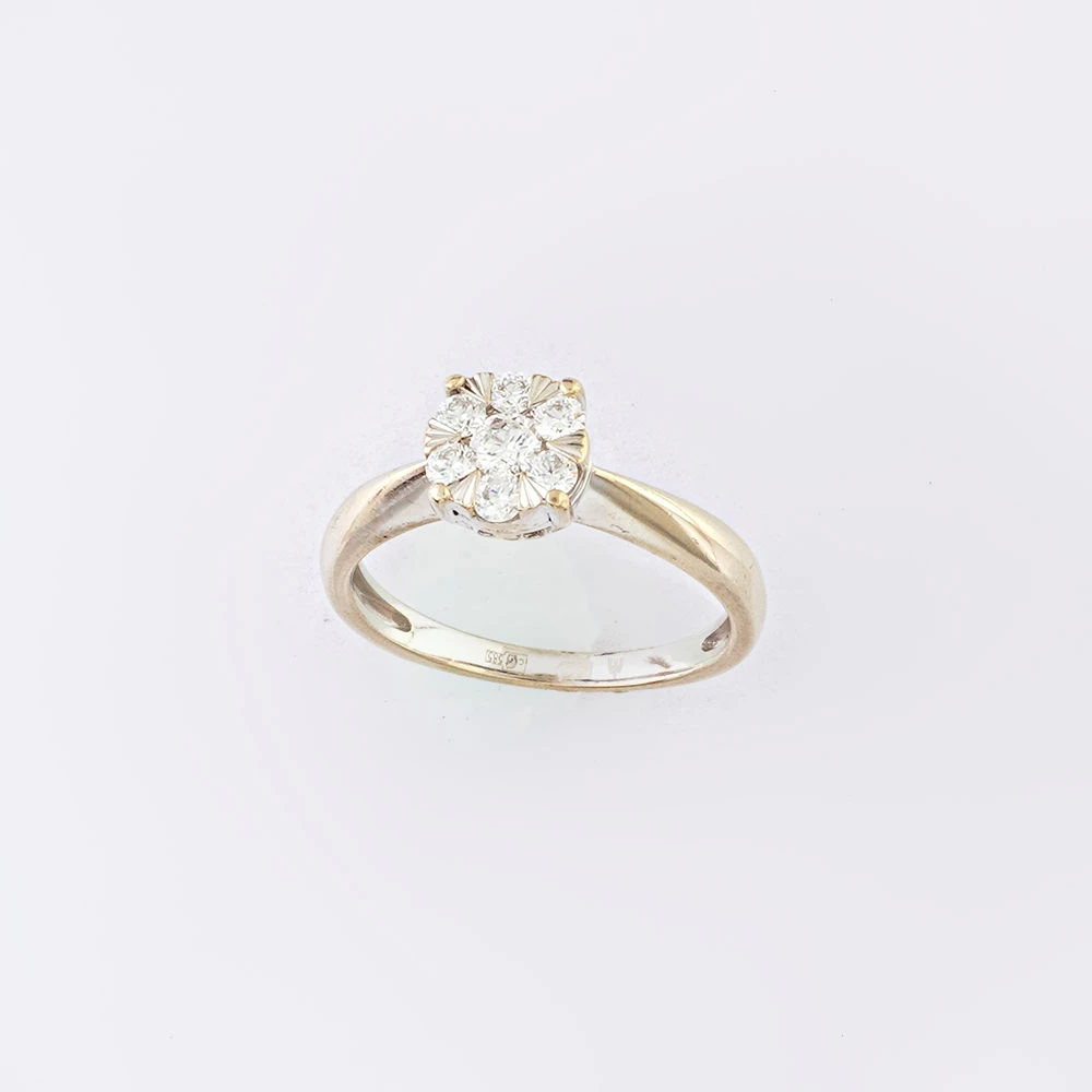 Кольцо с бриллиантом из белого золота 585 пробы