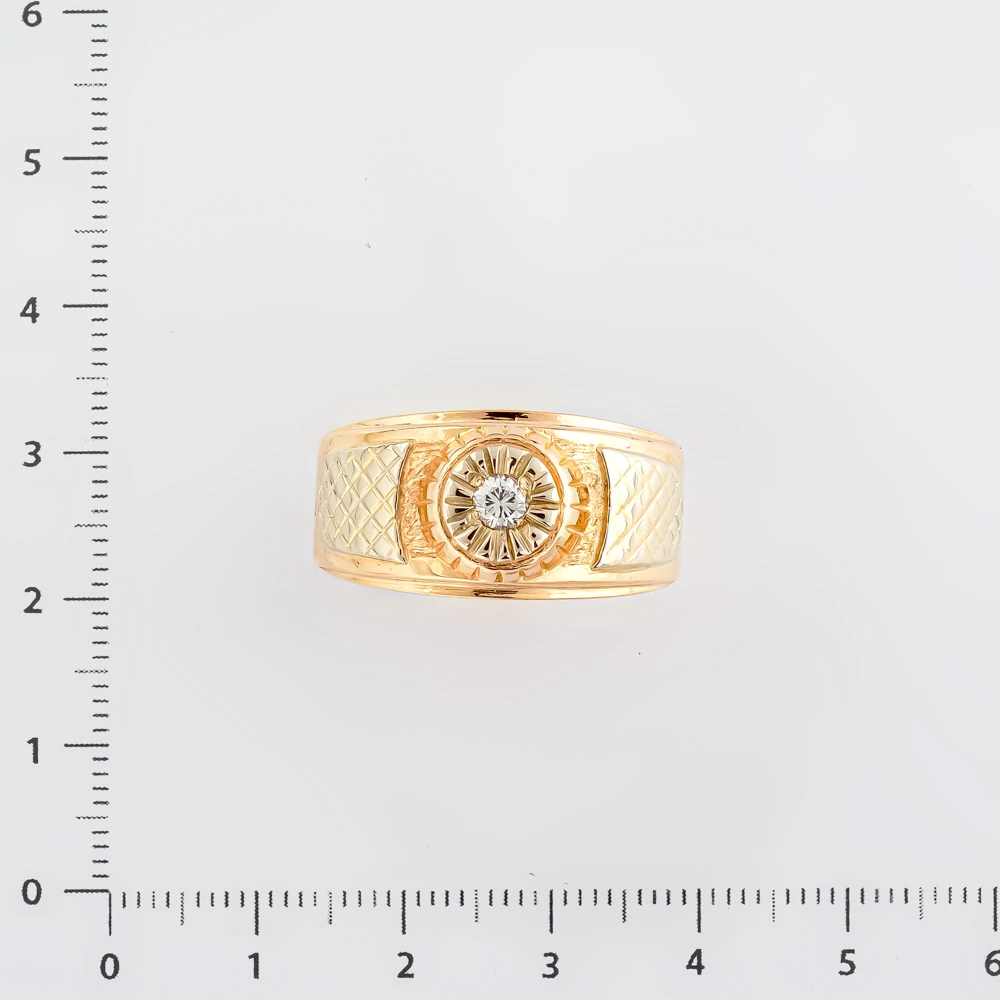 Кольцо с бриллиантом из красного золота 585 пробы