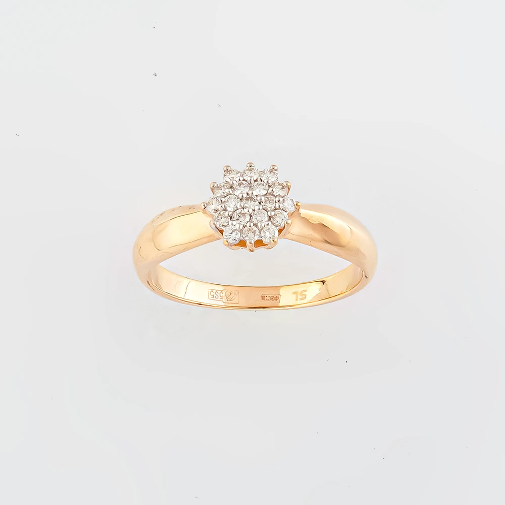 Кольцо с бриллиантом из красного золота 585 пробы