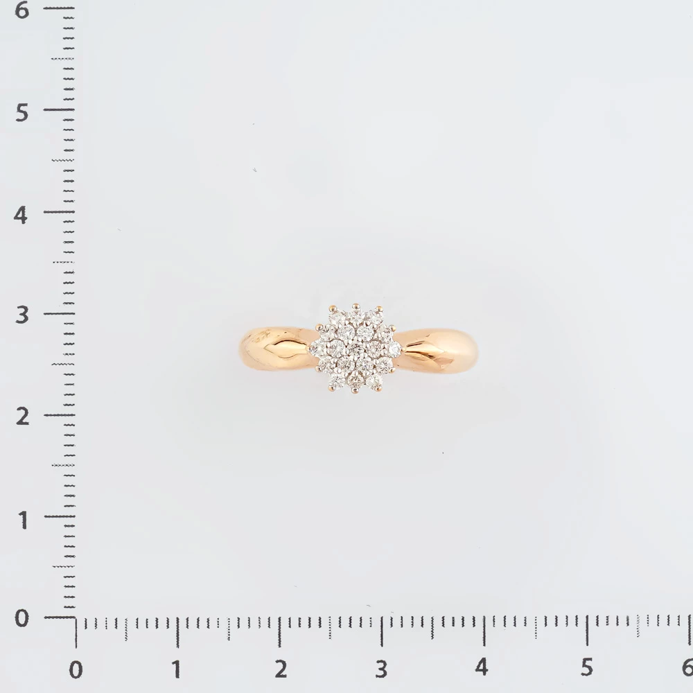 Кольцо с бриллиантом из красного золота 585 пробы