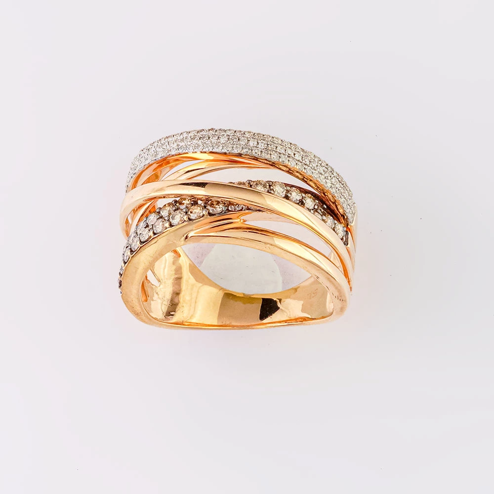 Кольцо с бриллиантом из красного золота 585 пробы