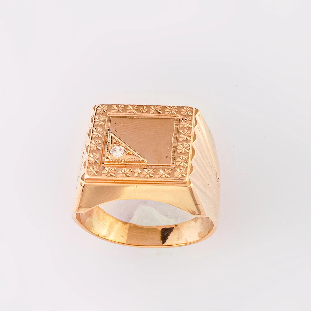 Кольцо с фианитом из красного золота 583 пробы