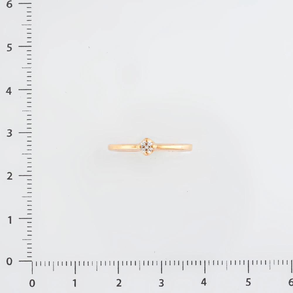 Кольцо с бриллиантом из красного золота 585 пробы