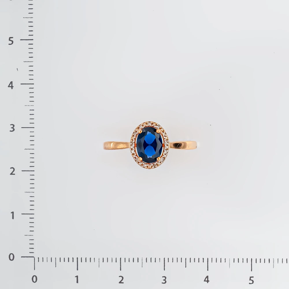 Кольцо с сапфиром синтетическим из красного золота 375 пробы