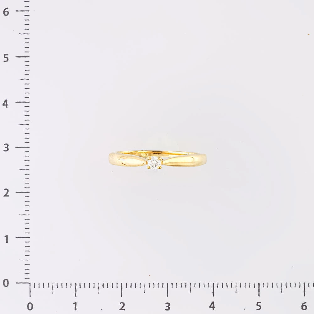 Кольцо с бриллиантом из желтого золота 585 пробы