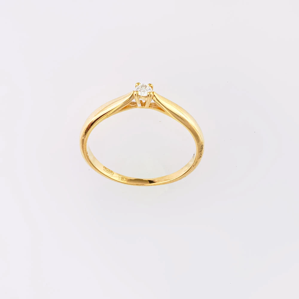 Кольцо с бриллиантом из желтого золота 585 пробы