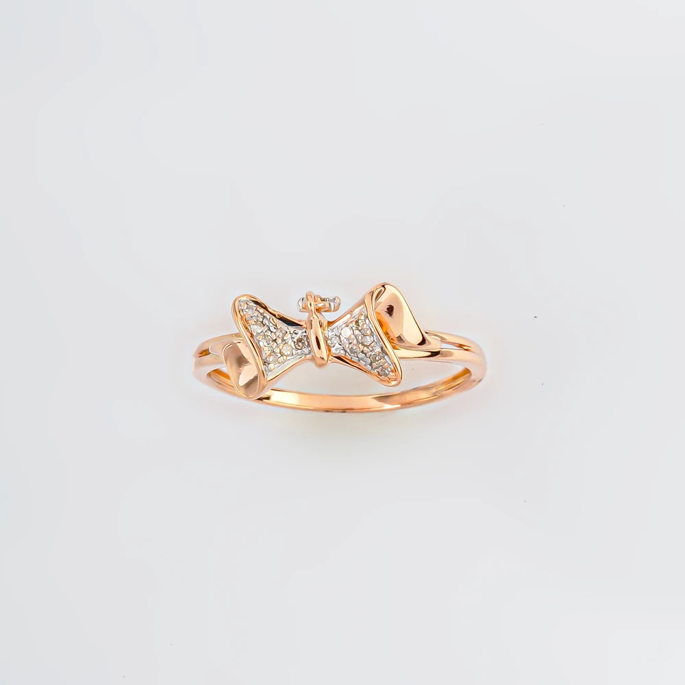 Кольцо с бриллиантом из красного золота 585 пробы