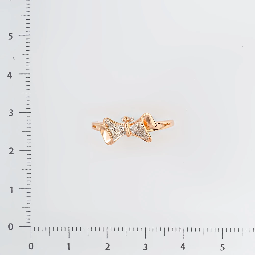 Кольцо с бриллиантом из красного золота 585 пробы