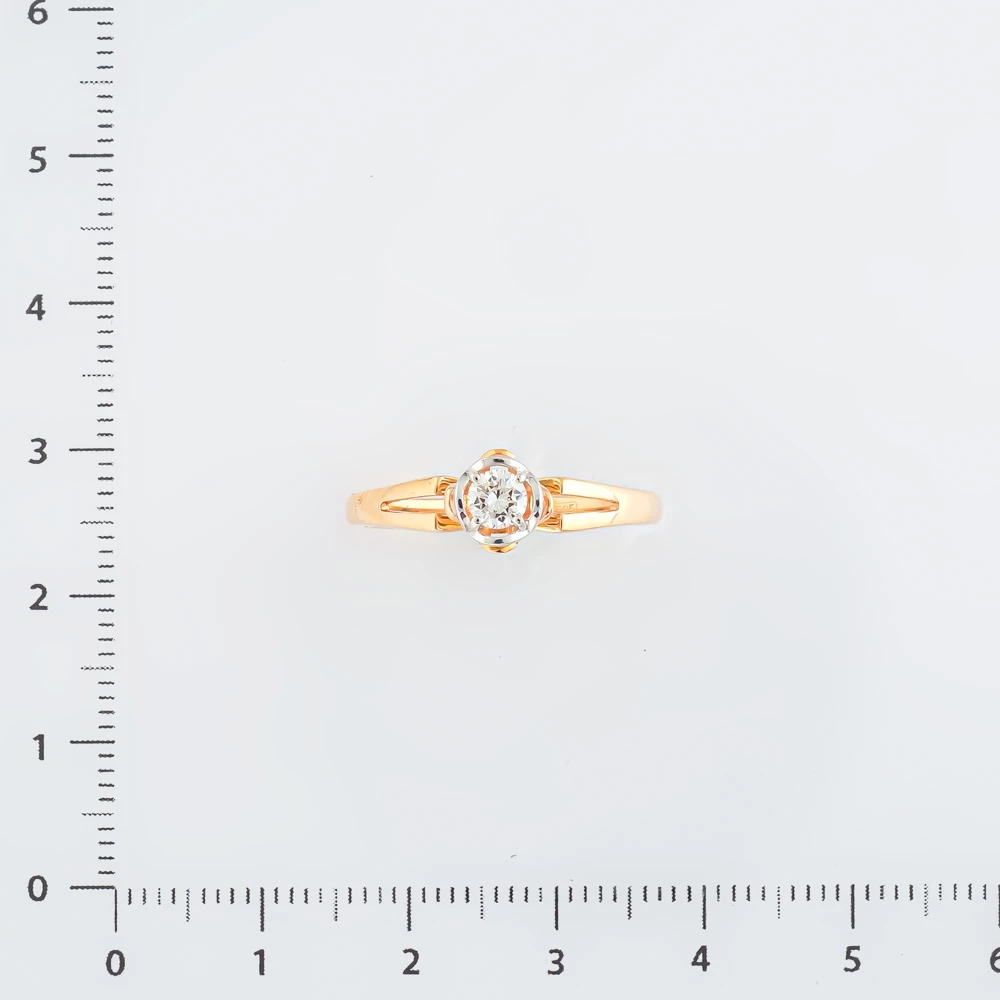 Кольцо с бриллиантом из красного золота 585 пробы