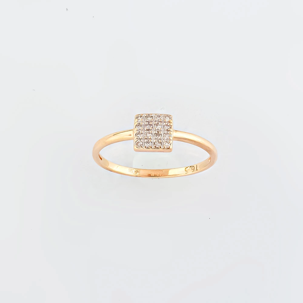 Кольцо с бриллиантом из красного золота 585 пробы