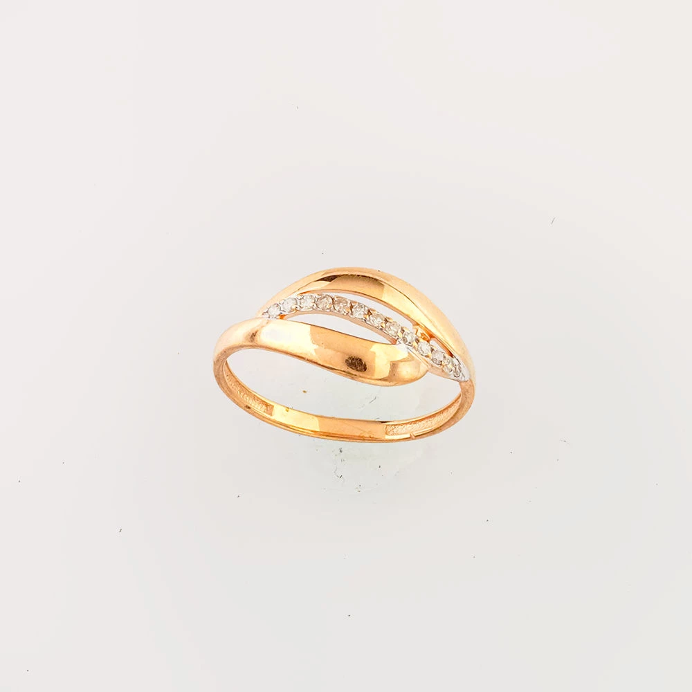 Кольцо с бриллиантом из красного золота 585 пробы