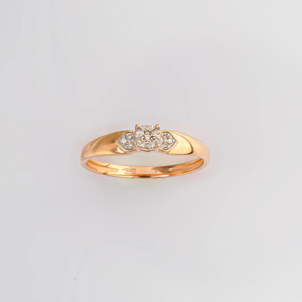 Кольцо с бриллиантом из красного золота 585 пробы