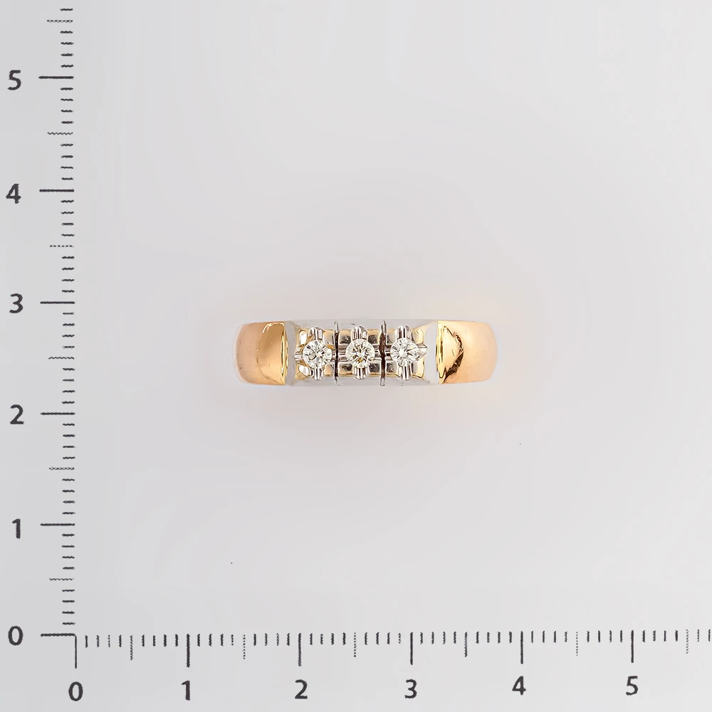 Кольцо с бриллиантом из красного золота 585 пробы