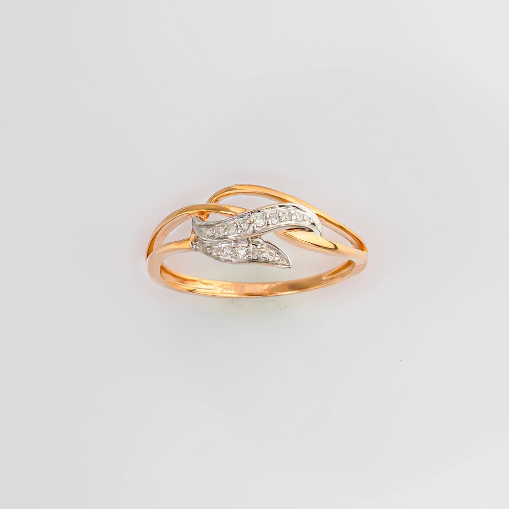 Кольцо с бриллиантом из красного золота 585 пробы