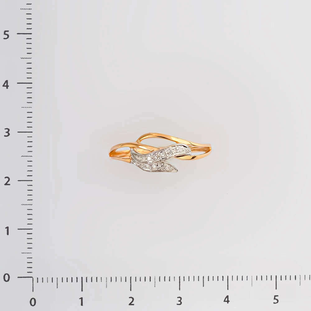 Кольцо с бриллиантом из красного золота 585 пробы