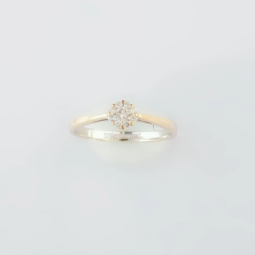 Кольцо с бриллиантом из белого золота 585 пробы