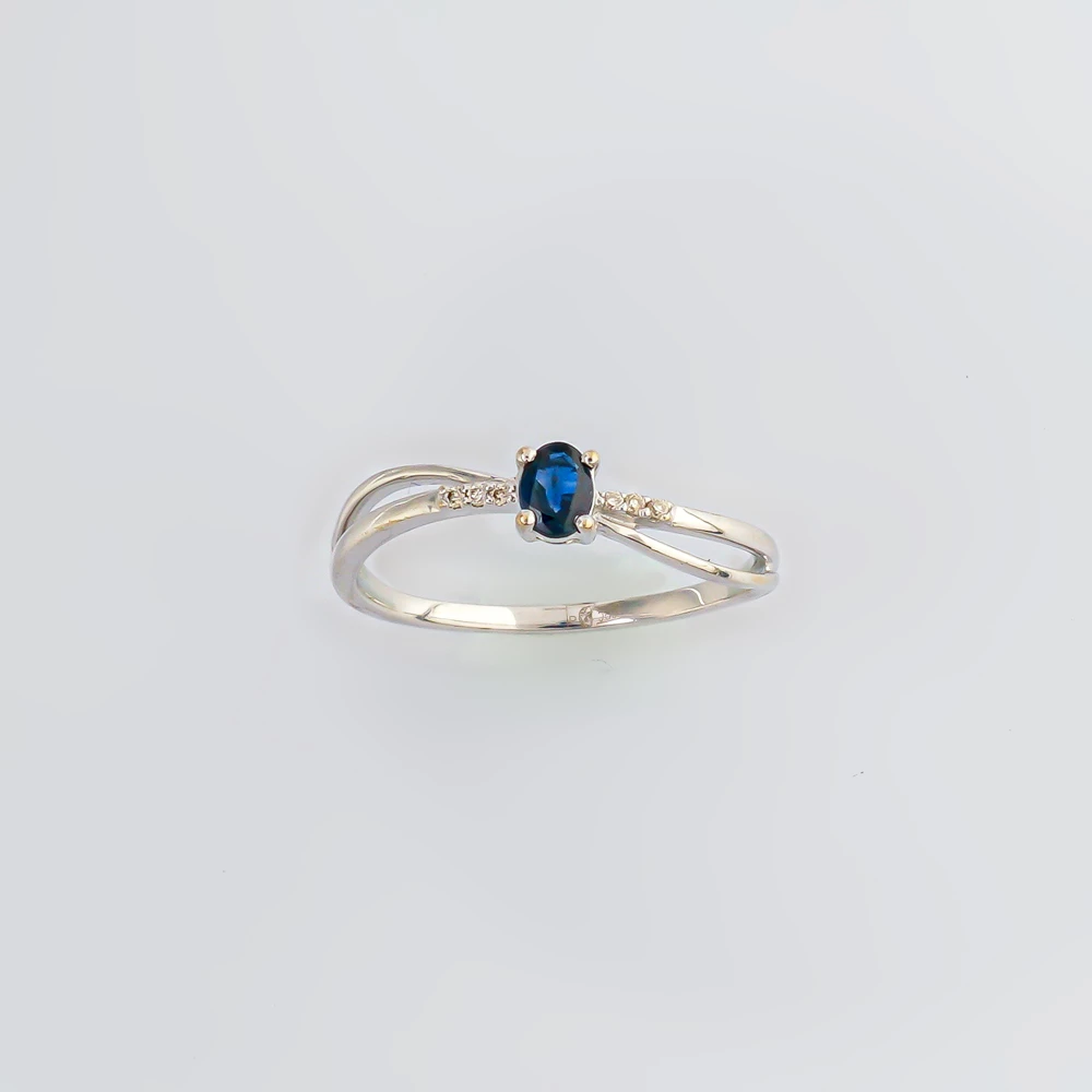 Кольцо с сапфиром из белого золота 585 пробы