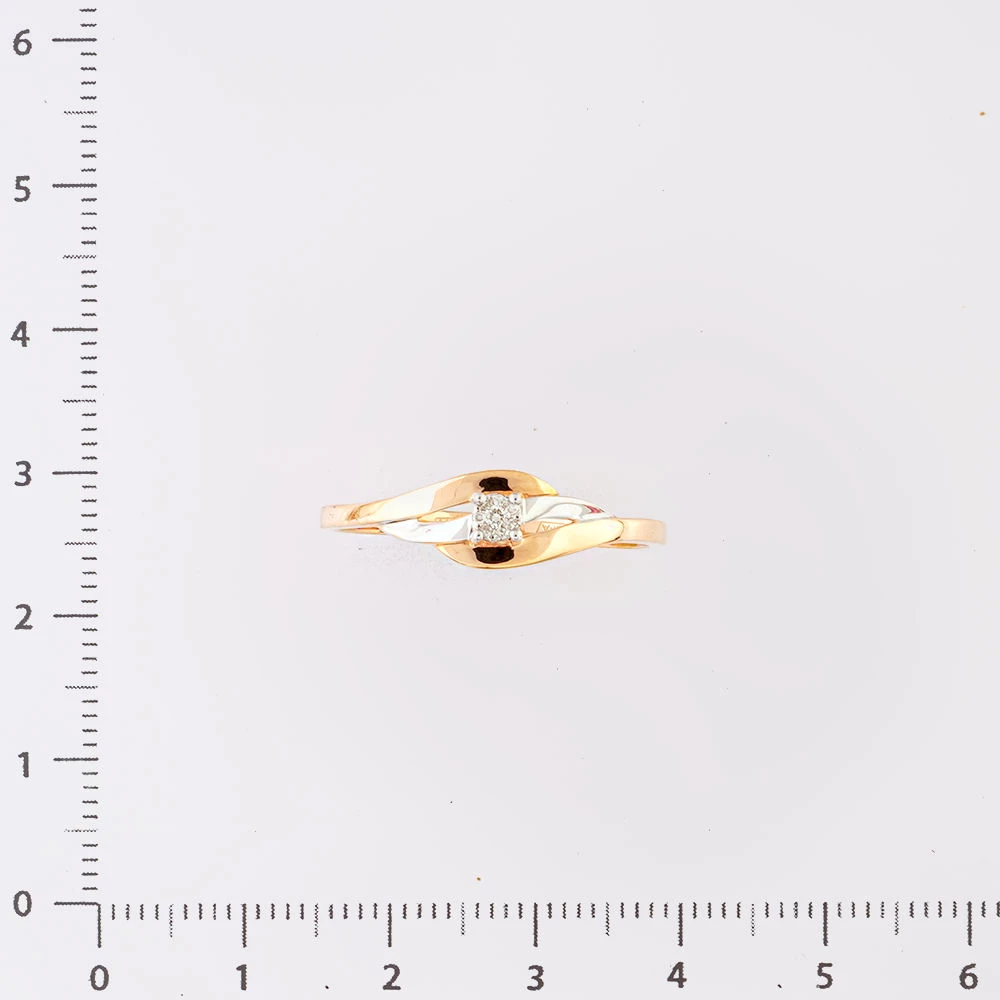 Кольцо с бриллиантом из красного золота 585 пробы