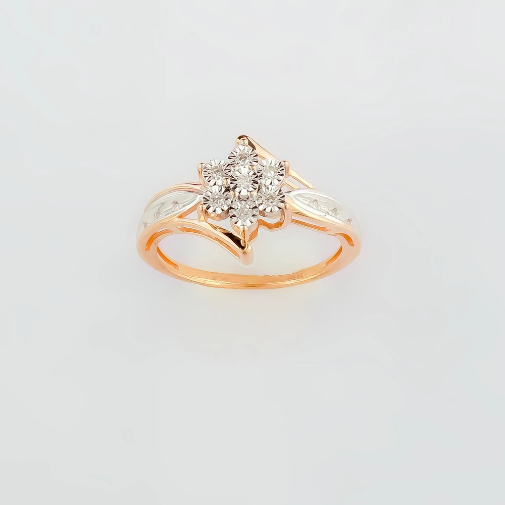 Кольцо с бриллиантом из красного золота 585 пробы