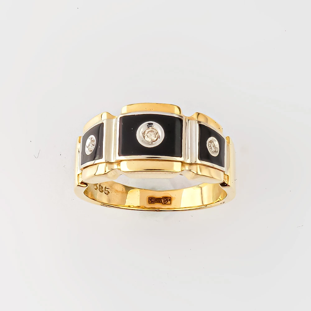 Кольцо с бриллиантом из желтого золота 500 пробы