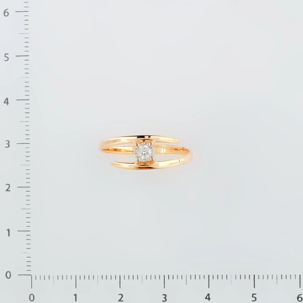 Кольцо с бриллиантом из красного золота 585 пробы