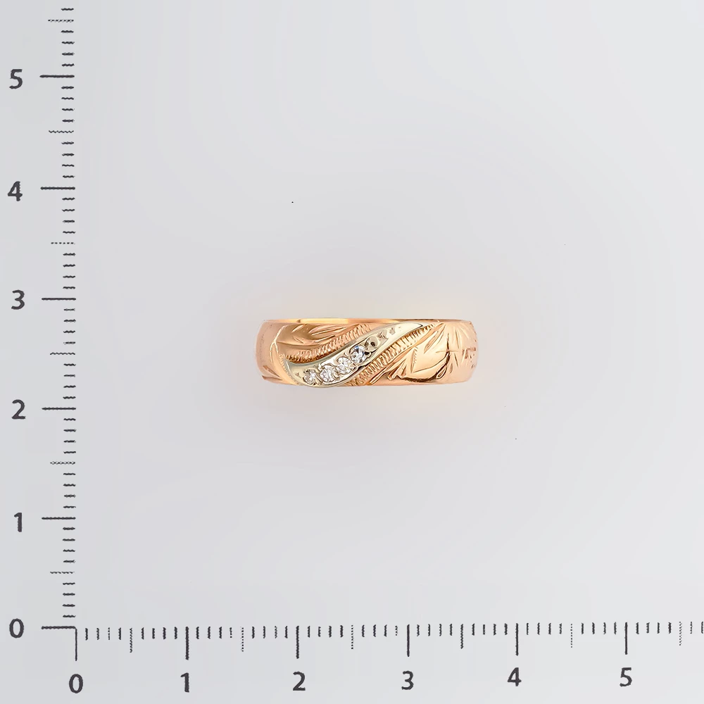 Кольцо с бриллиантом из красного золота 585 пробы