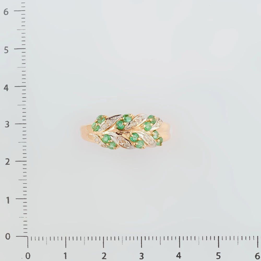 Кольцо с изумрудом из красного золота 585 пробы