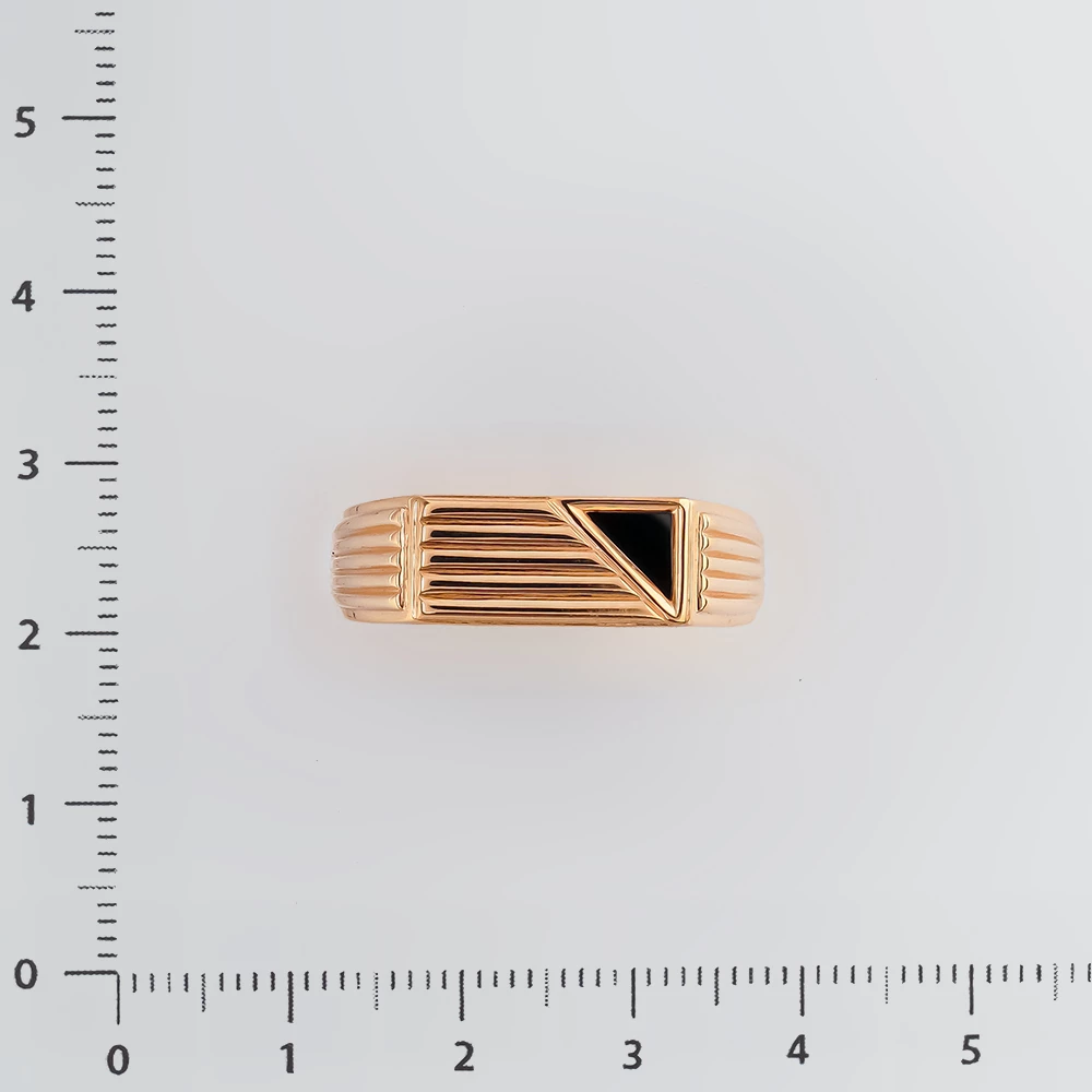 Кольцо с ониксом из красного золота 585 пробы