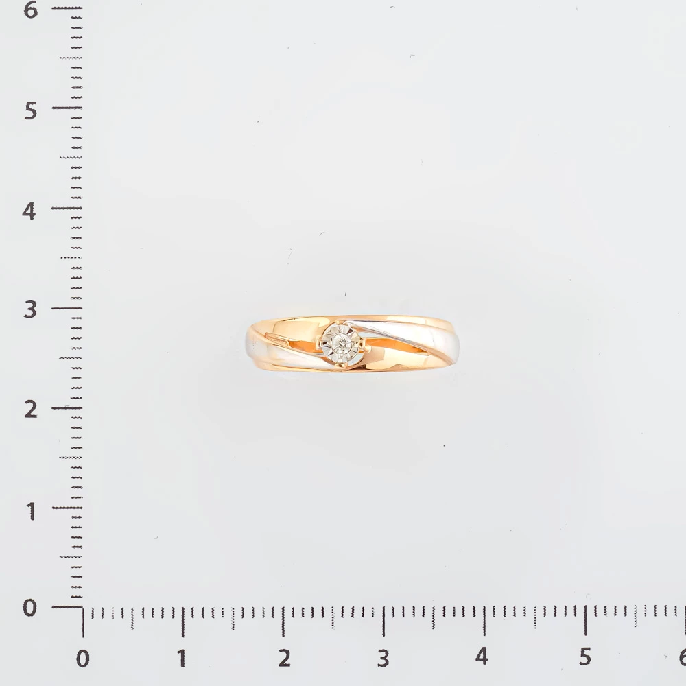 Кольцо с бриллиантом из красного золота 585 пробы