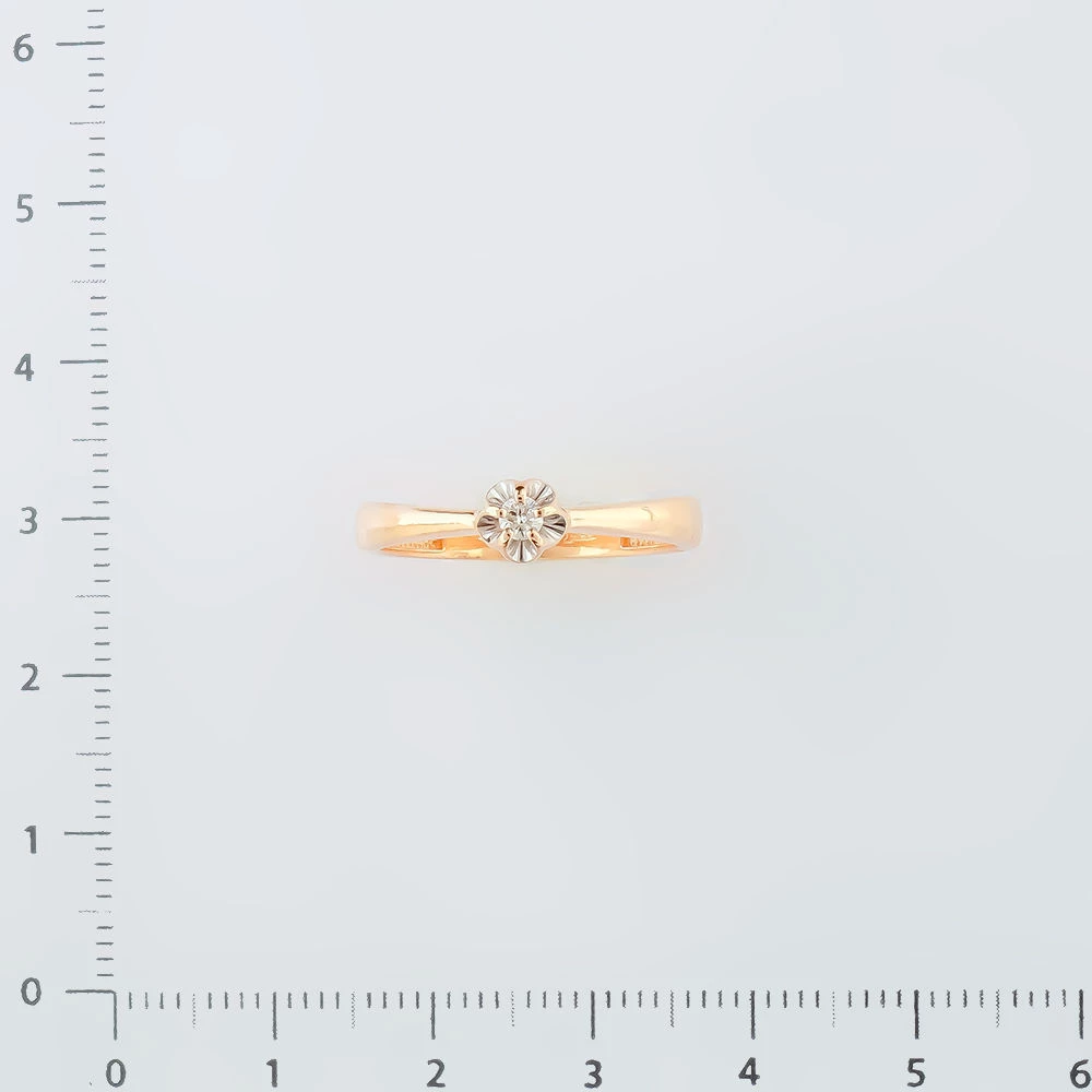 Кольцо с бриллиантом из красного золота 585 пробы