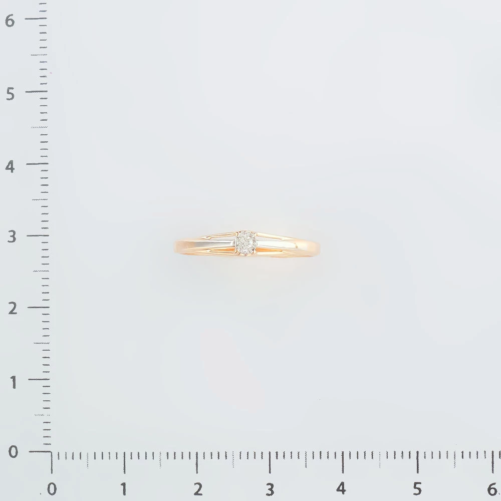 Кольцо с бриллиантом из красного золота 585 пробы