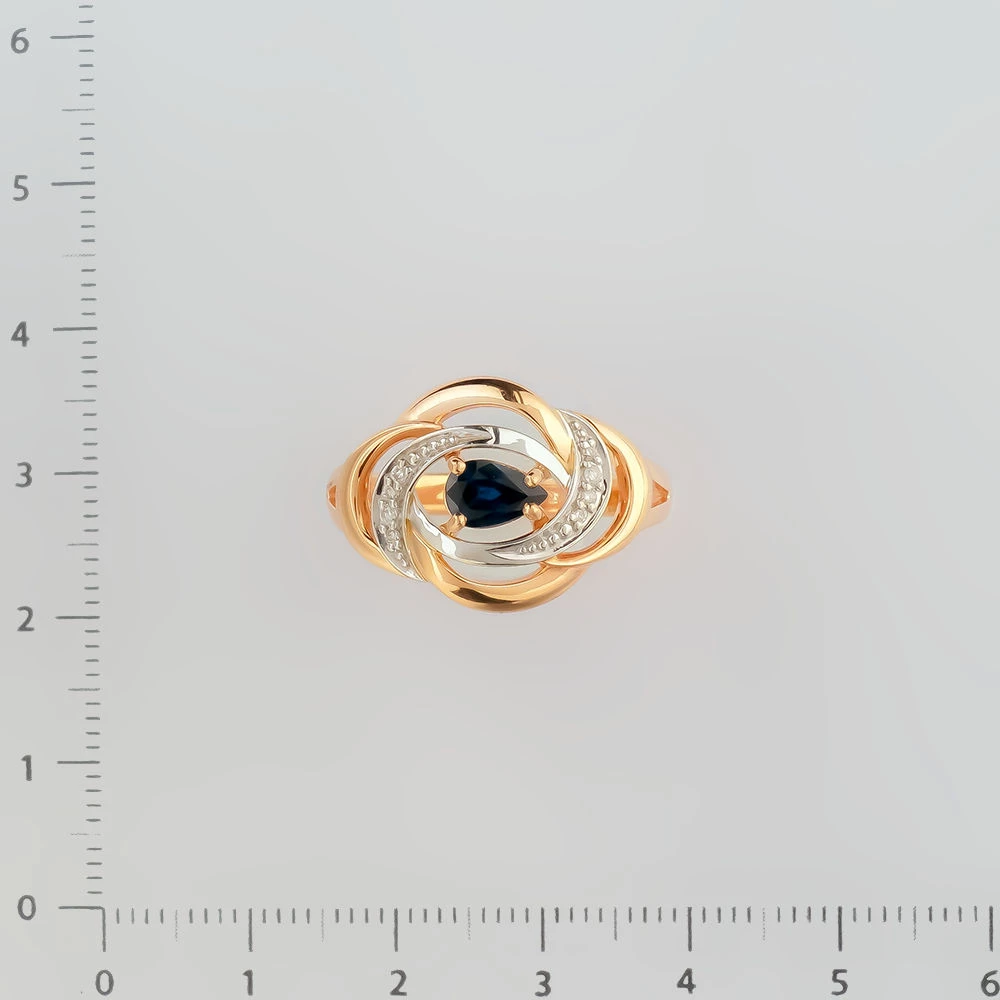 Кольцо с сапфиром из красного золота 585 пробы