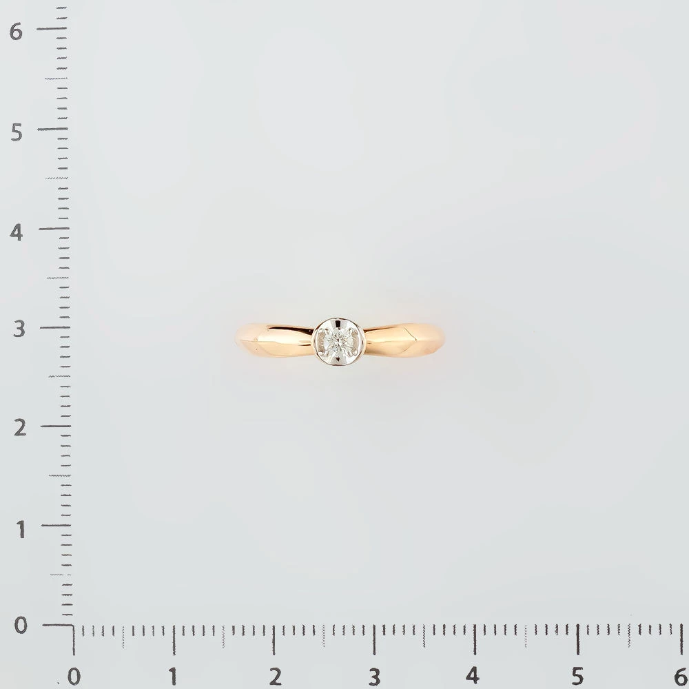 Кольцо с бриллиантом из красного золота 585 пробы